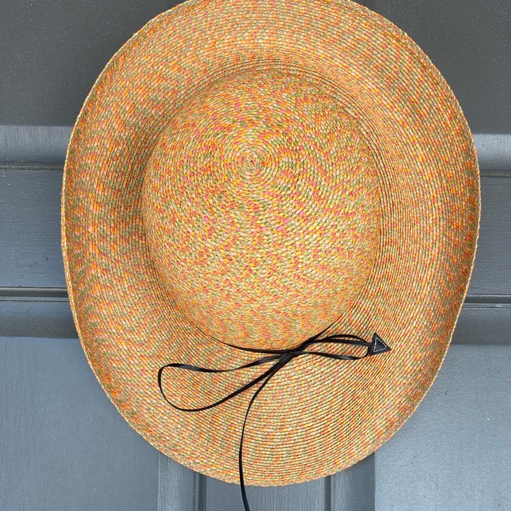 Annabel Ingall Colorful Straw Hat with black Band